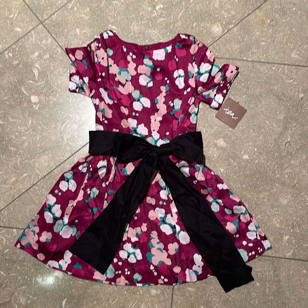 Gorgeous size 5 Tea Collection Cotton Floral Dress with Sash -  New with Tags